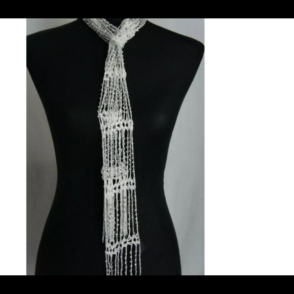 NWOT. CROCHET BEADED SCARF OR BELT - Picture 1 of 6